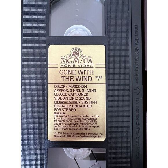 Gone With The Wind VHS Box Set-MGM/UA Vintage 1967 2 Tapes Tested EUC - Picture 3 of 4